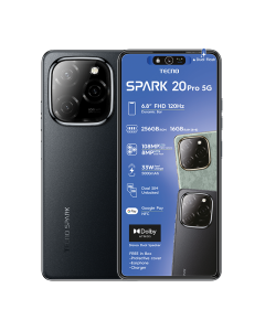 New Tecno Spark 20 Pro 5G in black sold by Technomobi