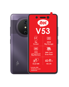 Itel V53 4G Dual Sim 32GB in purple sold by Technomobi