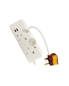 Ellies 4 Way & 2 USB Socket High Surge Protector sold by Technomobi