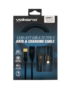 Volkano Iron Series Round Metallic Spring Type C Cable by Technomobi