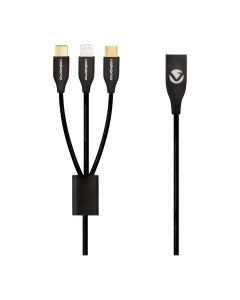 Volkano Iron Series Round Metallic Spring 3 in 1 Cables by Technomobi