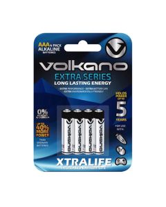 Volkano Extra Series Alkaline Batteries AAA Pack of 4 by Technomobi